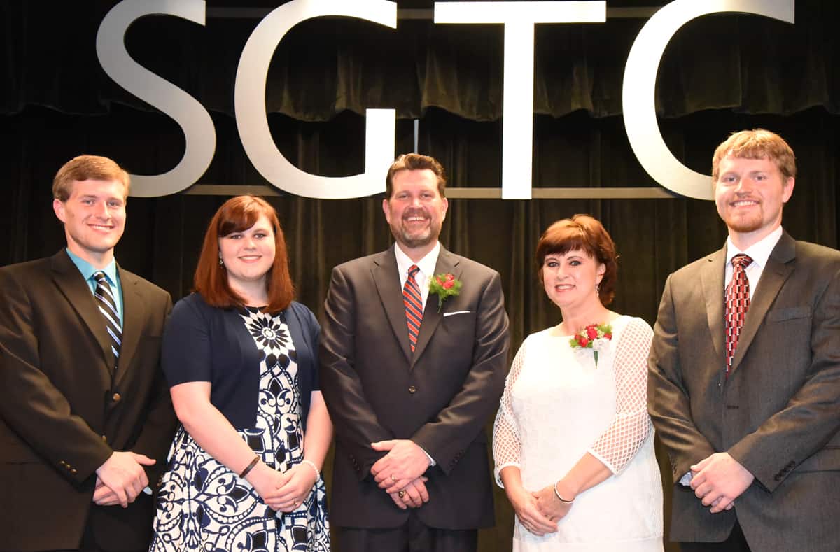 Shown above are new SGTC President Dr. John Watford and his wife Barbara and children.
