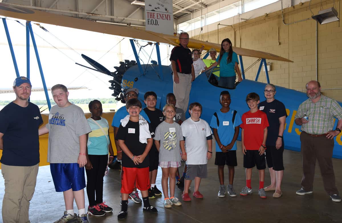 South Georgia Technical College was one of the special tours planned as part of the Sumter Historic Trust’s History Camp for the area’s rising 5th and 6th graders. The students are shown above in the SGTC aviation building.