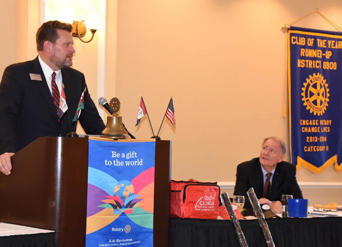 Dr. John Watford speaks to Americus Rotary Club.