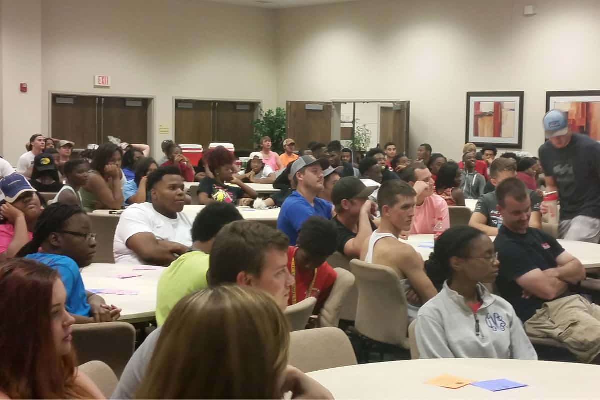 The John M. Pope Industrial Technology Center teleconference room was recently packed with students who attended an informational session to learn from local law enforcement and social work agencies about how to keep themselves and others safe in SGTC’s dormitories and on campus.