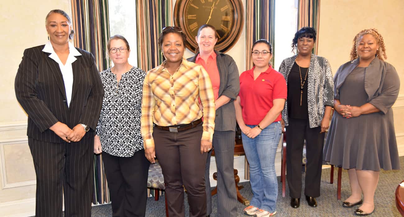 Pictured from left to right are SGTC Accounting and Business Technology advisory committee members Brenda Boone, Barbara Hill, Deatrice Harris, Tabitha Williams, Monica Castaneda, Annita Barron, and Dr. Andrea Oates.