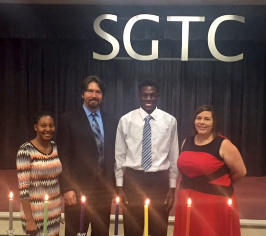 Pictured from left to right are the newly elected Crisp County Center PBL officers at a recent Student Leadership Retreat: MyKaula Harvey, D.W. Persall, Christian Powell, and Lisa Ray.