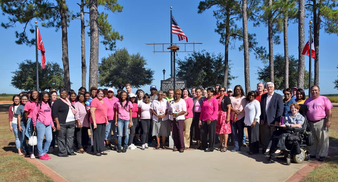 South Georgia Tech students, faculty, and staff wore pink and gathered at the flag pole outside the Odom Center on the Americus campus to observe a moment of silence for those affected by breast cancer. The “Pink Out” was coordinated by the SGTC Student Government Association.