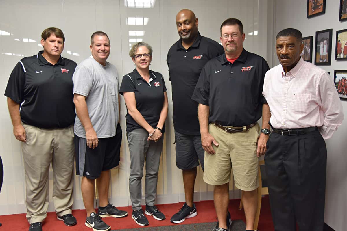 Pictured from left to right are SGTC Recreation and Leisure Management advisory committee members James Frey, Tim Estes, Terri Battle, Travis Garrett, Jeff Fussell, and Jimmy Green.