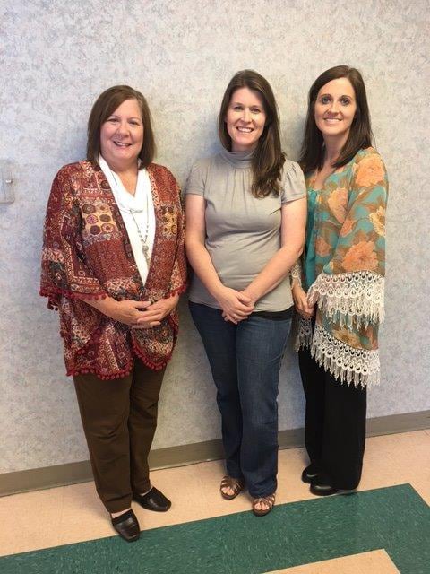 Rebecca Ferguson (center) recently spoke to South Georgia Technical College Early Childhood Care and Education students, including those in instructor Jaye Cripe’s (pictured at left) Guidance and Classroom Management class and Victoria Kelley’s (pictured at right) Social Issues class.