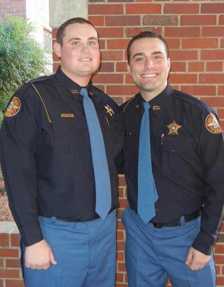 Shown above (l to r) are Jody C. Smith and Nicholas Smarr, the two officers who were shot in the line of duty Wednesday. Both had attended the South Georgia Technical College Criminal Justice program.