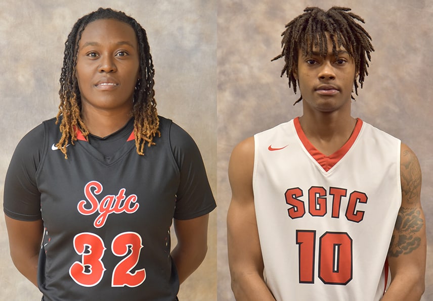 Pictures of Shaineequah Fluellyn (32) and Jalen Thomas (10)