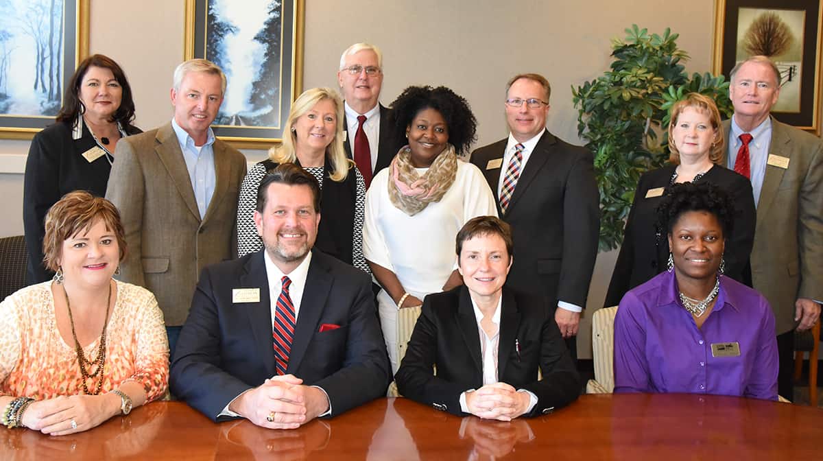 USDA RBEG Signing at South Georgia Technical College - USDA Rural Development Specialist Patricia Simmons is shown above seated (l to r) with South Georgia Technical College President Dr. John Watford, USDA Rural Development State Director for Georgia Jill P. Stuckey of Plains and USDA Rural Development Area Specialist Tamika McGhee during the signing ceremony for the $99,999 USDA RBEG grant for Commercial Truck Driving equipment at South Georgia Tech. Also shown (l to r) standing are: SGTC Vice President of Student Affairs Karen Werling, Jody Redding from Senator Johnny Isakson’s office, Kathy Burns from Senator David Perdue’s office, SGTC Vice President of Economic Development Wally Summers, Sovonda Hill from Congressman Sanford Bishop’s office, SGTC Vice President Academic Affairs David Kuipers, SGTC Vice President Administrative Services Lea Coe, and SGTC Assistant to the President Don Smith. Not shown is SGTC Vice President of Institutional Advancement Su Ann Bird.