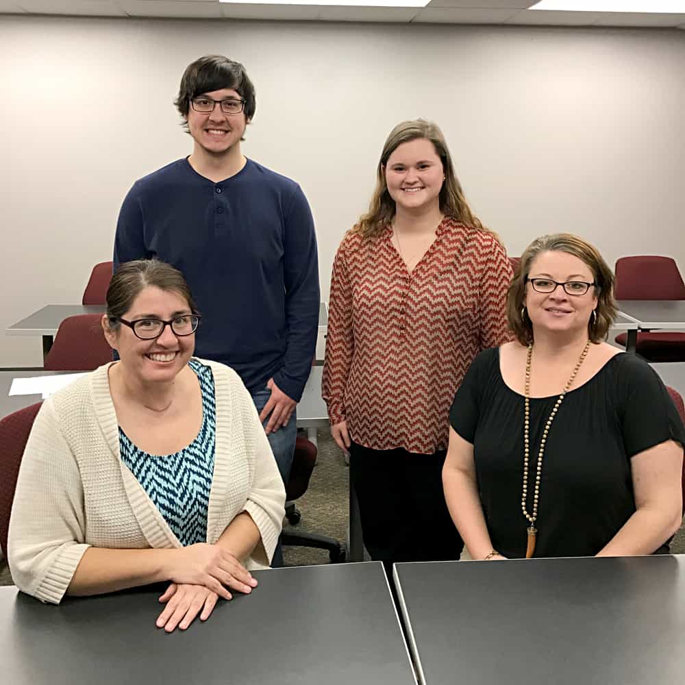 SGTC’s Americus campus NTHS chapter recently held a meeting. NTHS members who attended are, seated from left to right, Linda Kent and Tonya Barrett; and standing are David Justin Moore and Leah Windham. Not pictured is Annie Streeter.