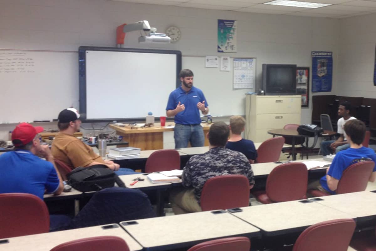 Matt Lane of SafeAire recently spoke to SGTC students in Glynn Cobb’s Air Conditioning Technology class about what it’s like to work in the heating and air industry.