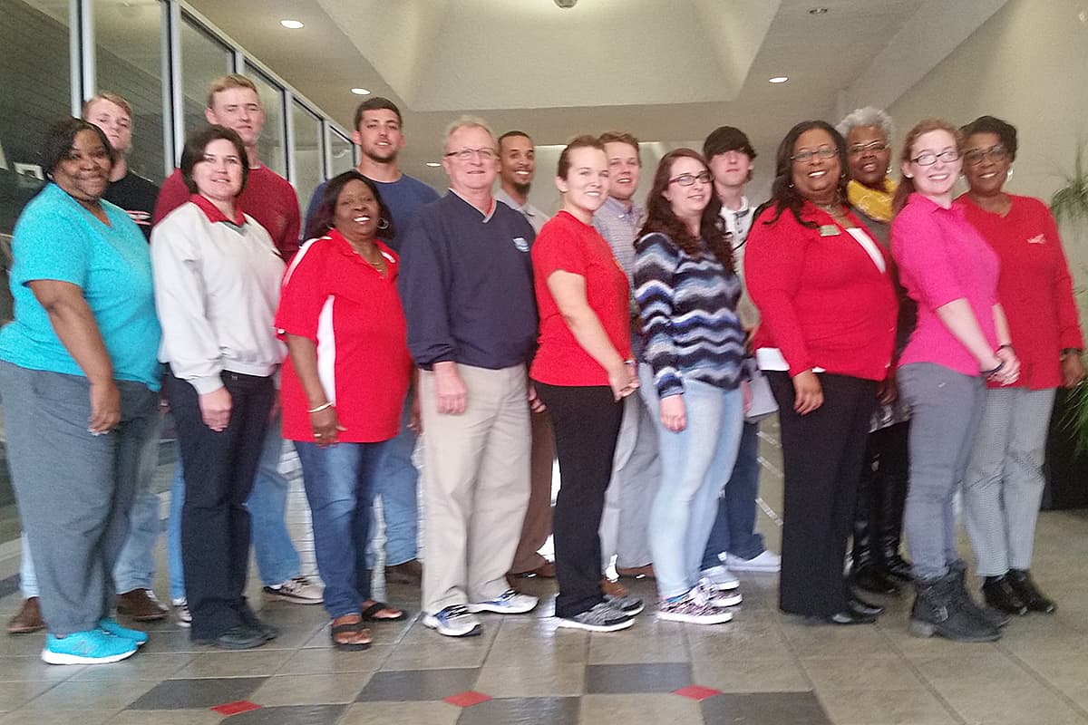 Fifteen SGTC SkillsUSA members and their advisors are getting ready to head to Atlanta to compete at the statewide SkillsUSA competition. Members are shown standing for a picture.
