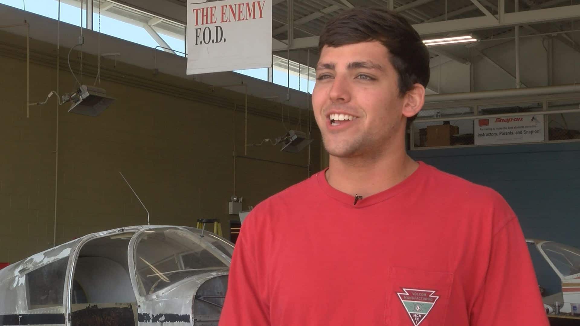 South Georgia Tech Aviation Maintenance student Bailey Mills said he loves to work on planes (Source: WALB)