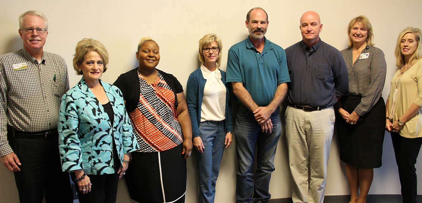 Members of the SGTC Accounting, Business Technology and Marketing Management advisory board stand side-by-side and pose for a picture.