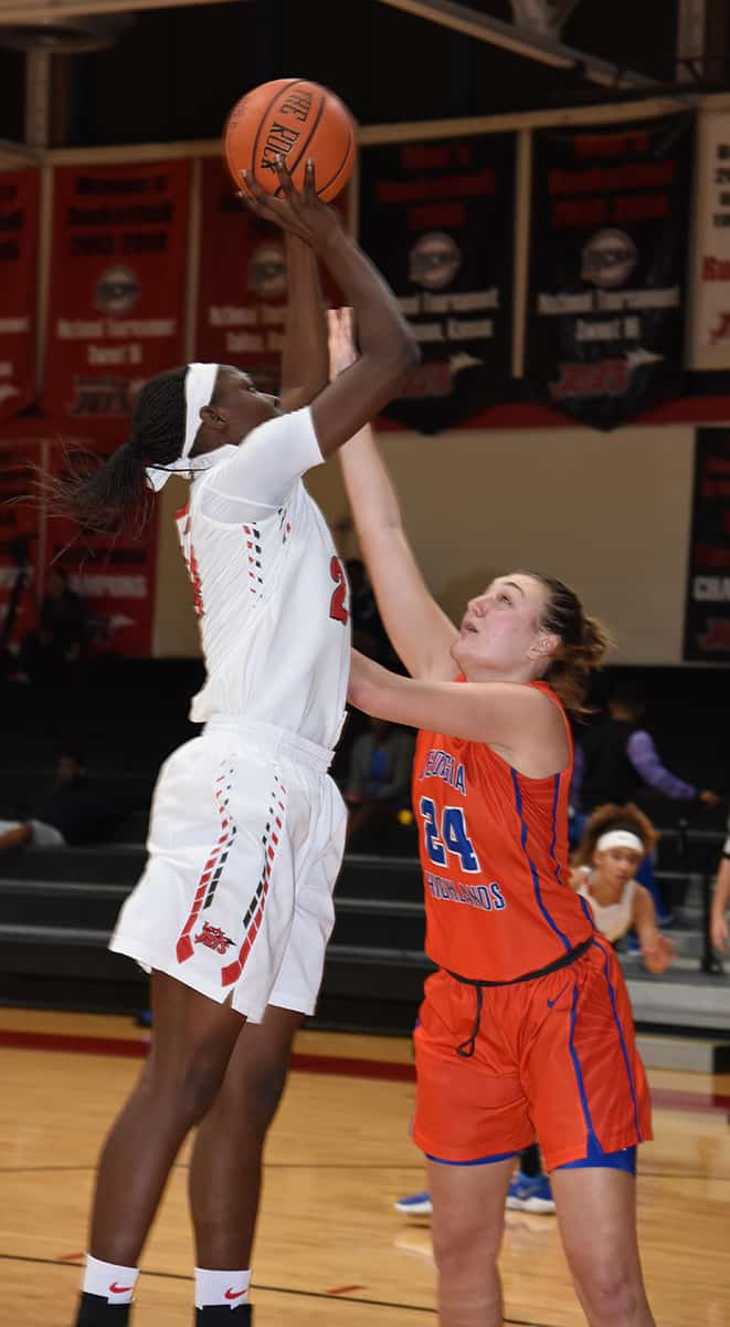 Esther Adenike (24) had 16 points against Georgia Highlands.
