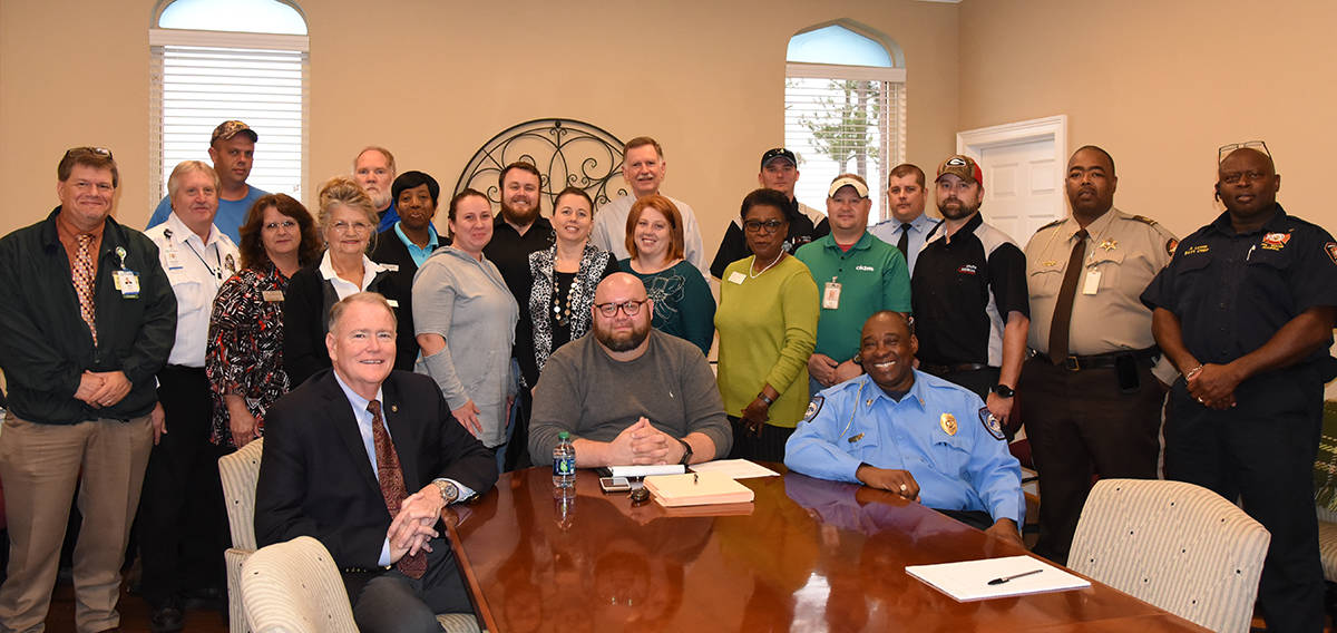 Shown above are some of the individuals that participated in the Emergency Operations tabletop exercise recently at South Georgia Technical College.