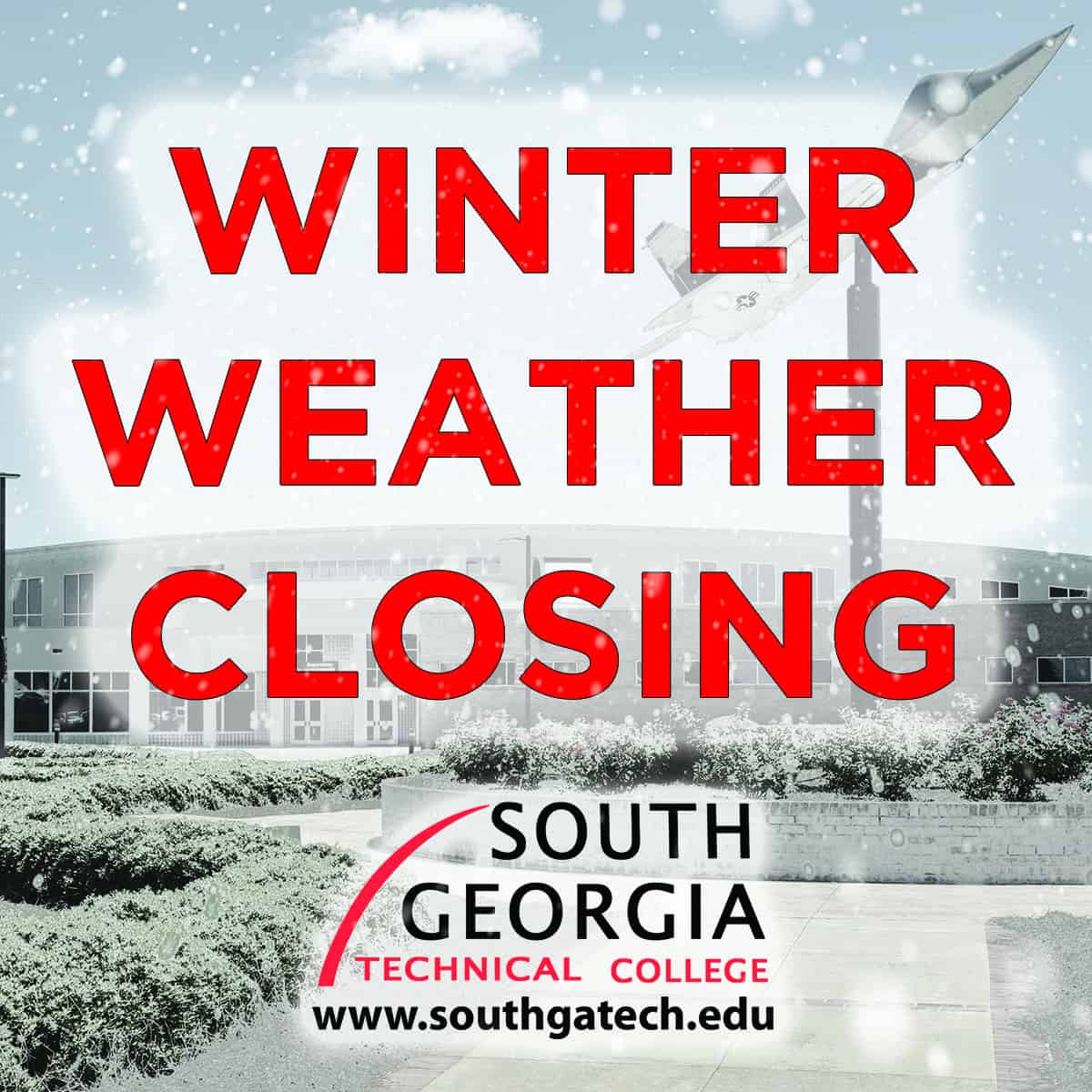 South Georgia Tech to close Wednesday, January 17th, 2018 for weather concerns.