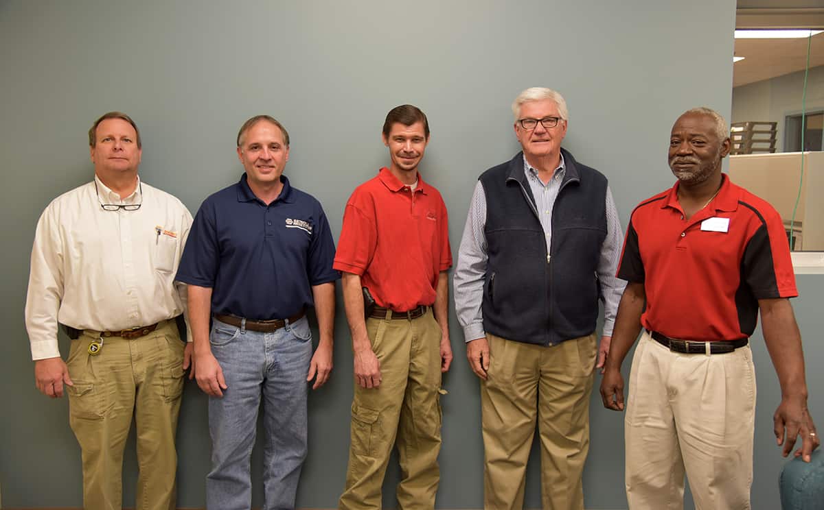 Members of SGTC’s Automotive Technology Advisory Committee met recently on the college’s Americus campus. Pictured from left to right are advisory committee members Ron Peacock, David Miller, Brandon Dean, Raymond Holt, and Kerry Mahone. Earl Snider is not pictured.