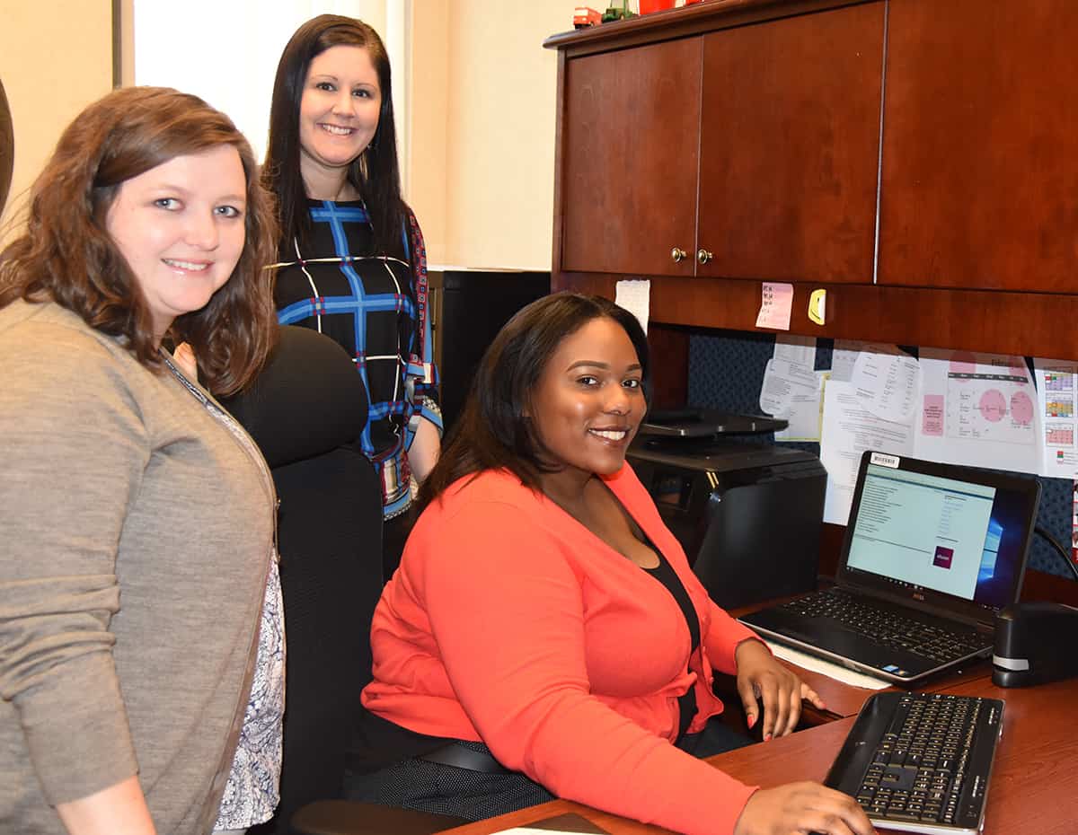Shown above are members of the SGTC Financial Aid Department on the Americus campus. They are (l to r) Lacy Bailey, Carrie Wilder and Kierra Sparks.