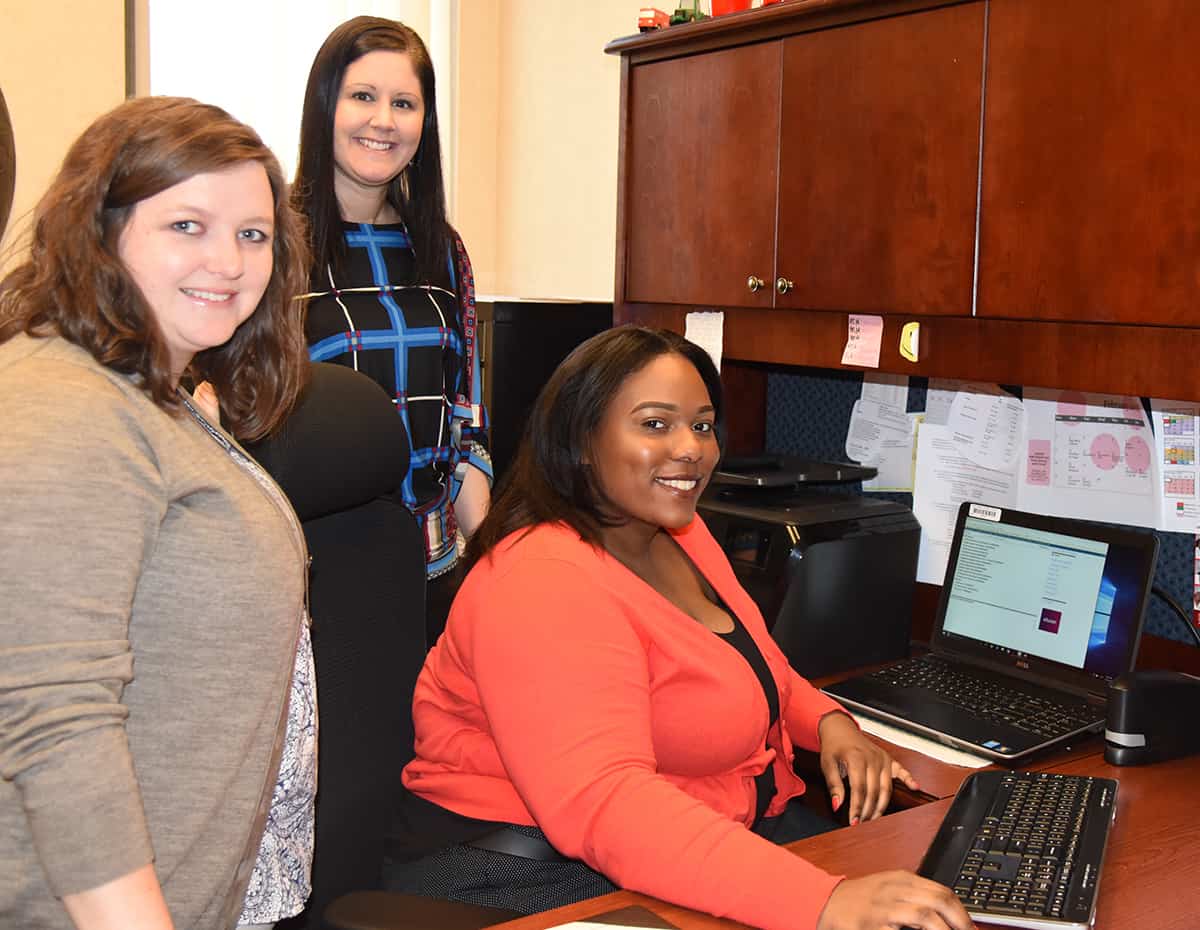 Shown above are members of the SGTC Financial Aid Department on the Americus campus. They are (l to r) Lacy Bailey, Carrie Wilder and Kierra Sparks.