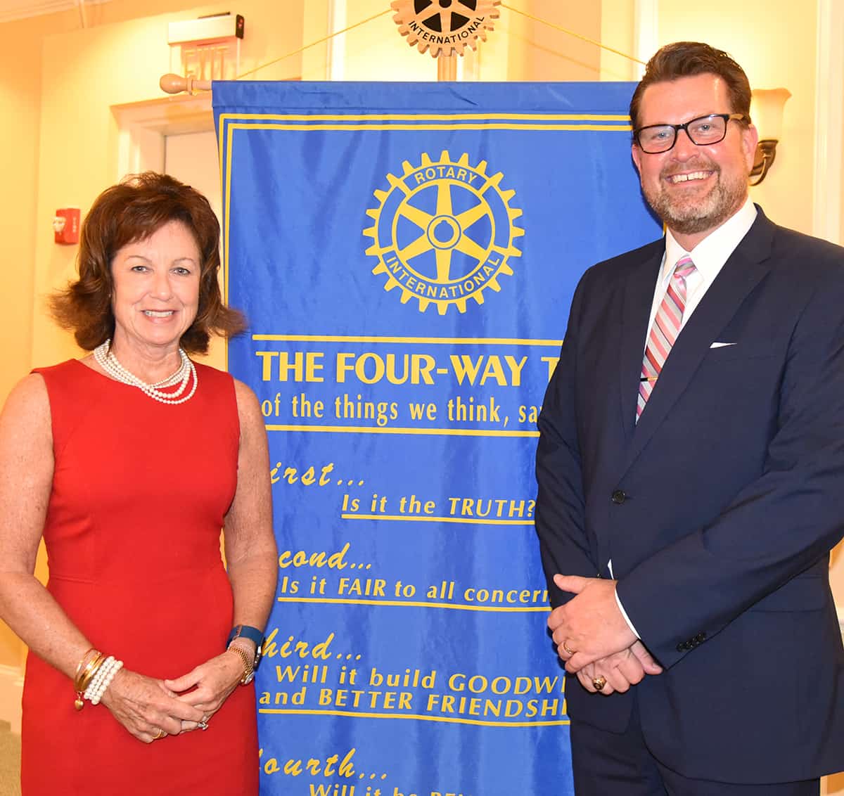 Americus Rotary Club President Gaynor Cheokas is shown above thanking South Georgia Technical College President Dr. John Watford for speaking at the Americus Rotary Club recently.
