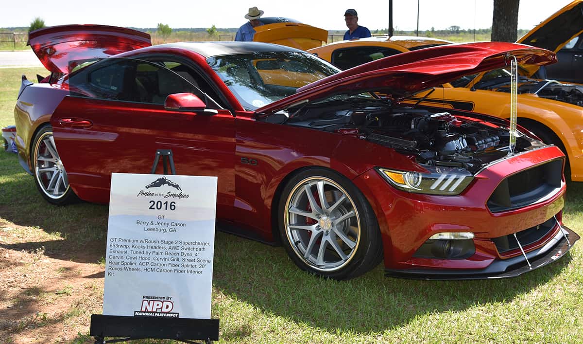 Shown above is Barry Carson of Leesburg’s 2016 Ford Mustang GT that took first place in the Best of Show for 1994 – Present and the Best Paint Category.