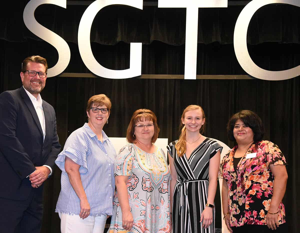 South Georgia Technical College President Dr. John Watford is shown above (l to r) with WIOA Board Chair Janice Teele and WIOA Director of the River Valley Regional Commission Janice West, Kelsi Cannon, and WIOA Coordinator at South Georgia Tech Sandhya Muljibhai.