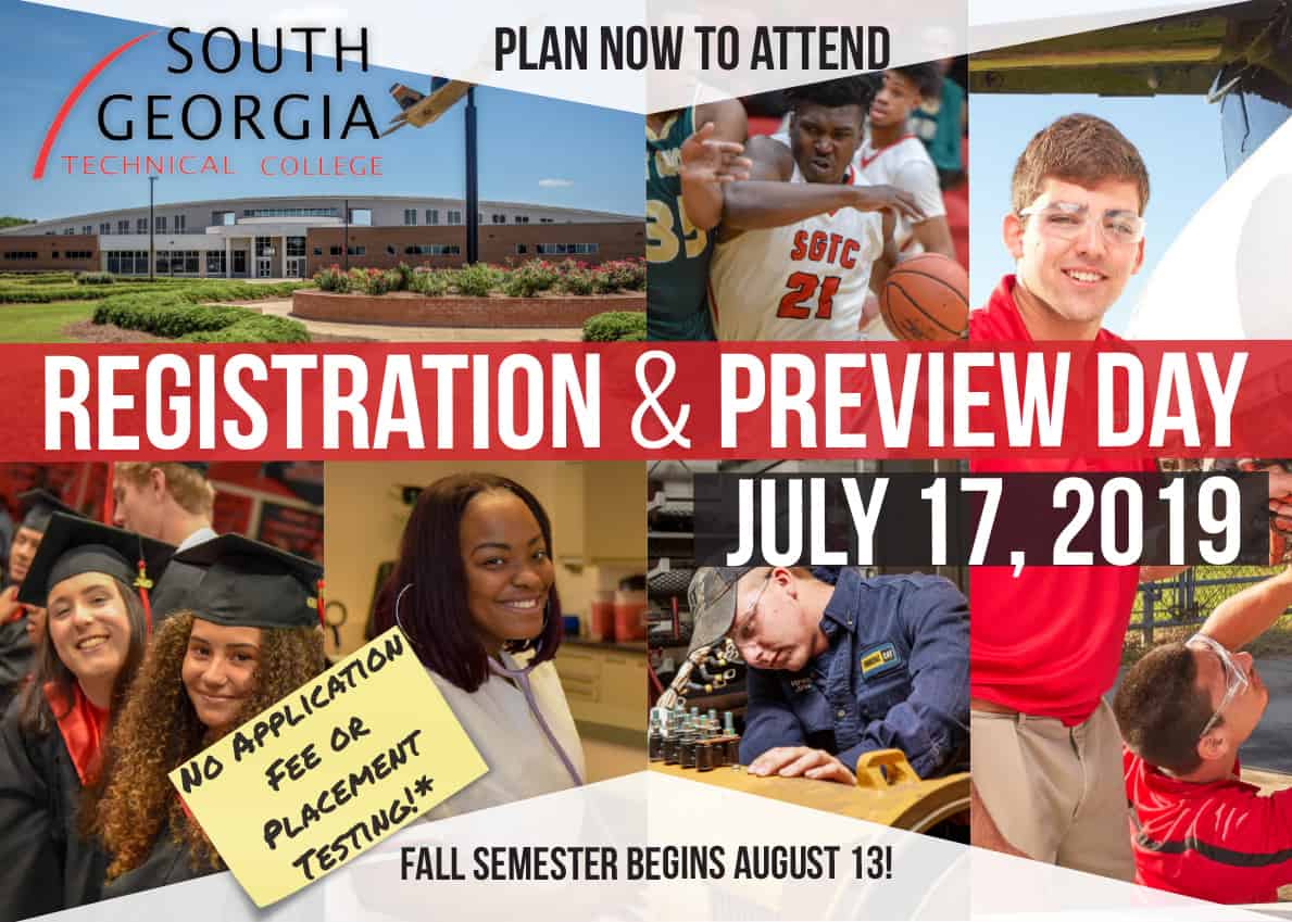 South Georgia Tech to host Registration/Preview Day July 17th.