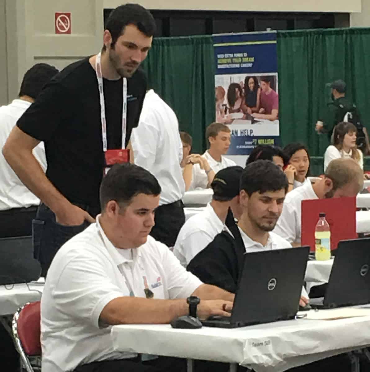 South Georgia Technical College’s Tison Smith and Chance Westra are shown above participating in the Chapter Display competition.