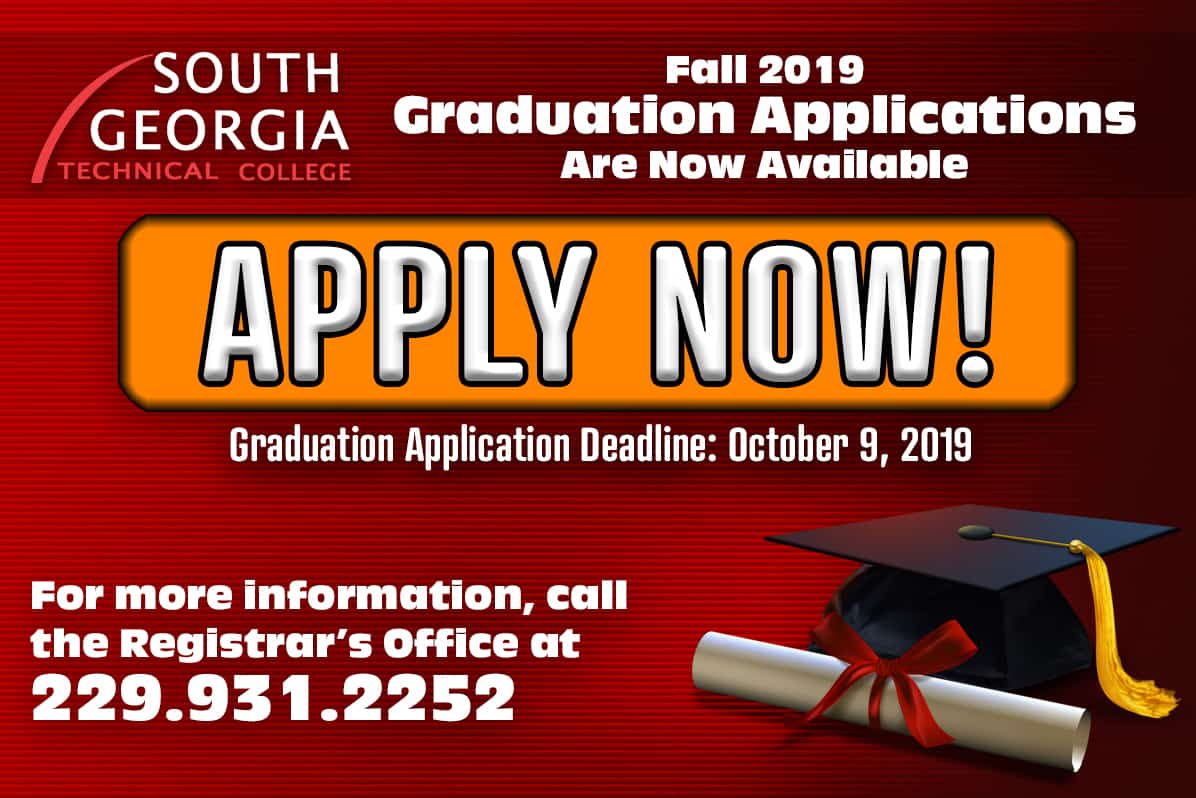 South Georgia Technical College Fall 2019 Graduation Applications Now Available
