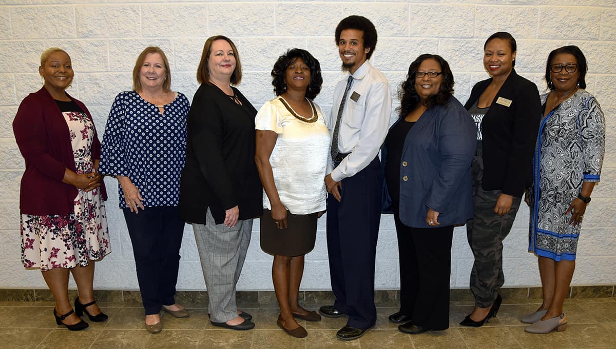 SGTC General Education and Learning Support advisory committee members (l-r): Dr. Andrea Oates, Academic Dean; Jaye Cripe, Early Childhood Care and Education Instructor; Kari Bodrey, Registrar; Deo Cochran, Retention and Coaching Specialist; Chester Taylor, Math Instructor; Dr. Michele Small, Psychology Instructor; Raven Payne, English Instructor; and Cynthia Carter, Director of Career Services.