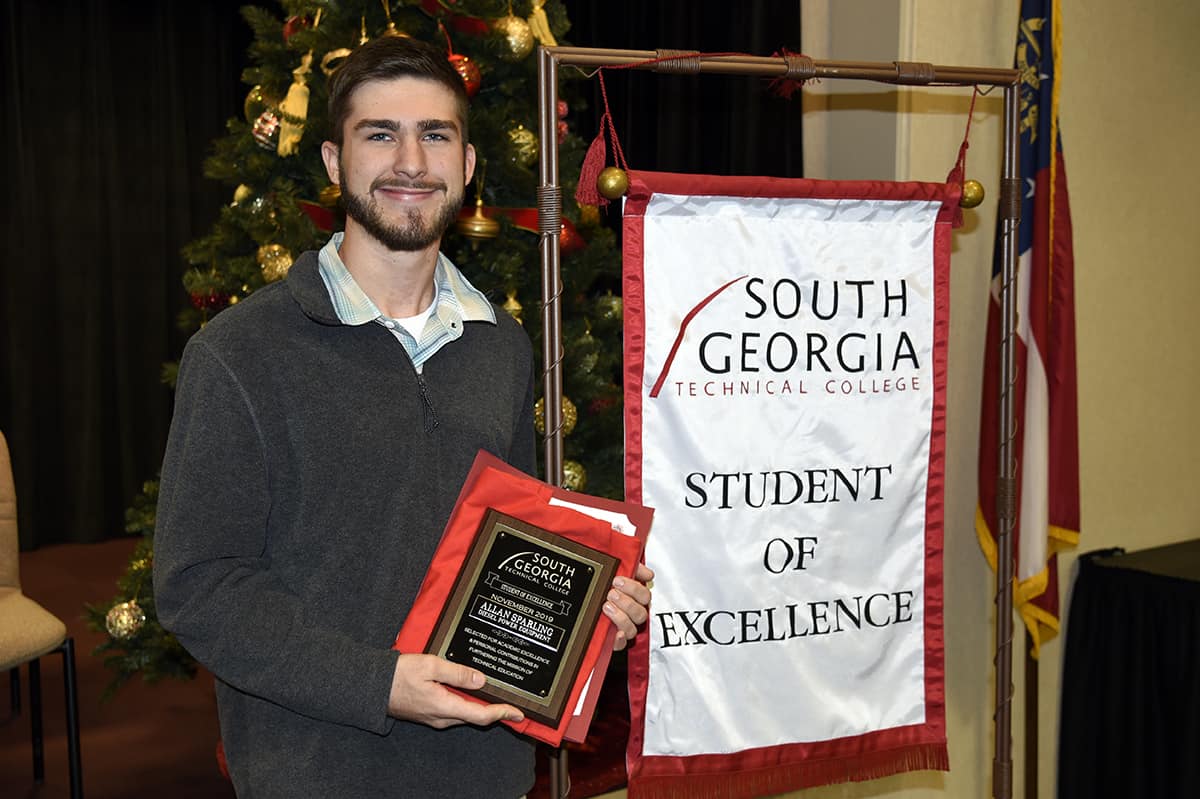 Allan Sparling of Sylvester was named the latest Student of Excellence at SGTC in Americus.