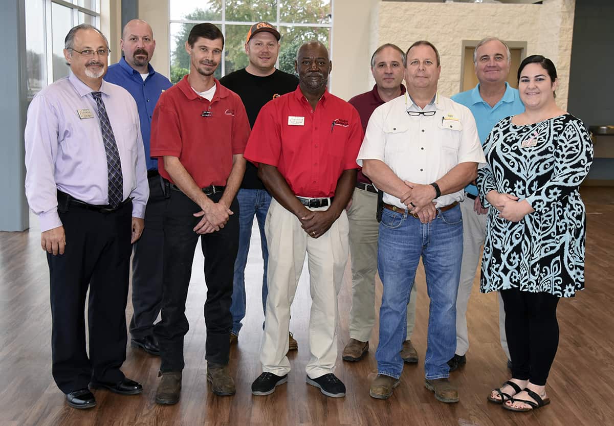 Pictured is the SGTC Automotive Technology Advisory Committee. Back row (l-r): Garrett Coulter, NAPA; A.J. Teal, Teal Automotive; David Miller, Miller Auto Parts; Earl Snider, Snider Automotive. Front row (l-r): Dr. David Finley, SGTC Academic Dean; Brandon Dean, SGTC Automotive Technology Instructor; Carey Mahone, SGTC Automotive Technology Instructor; Ron Peacock, NAPA; April Hilliard, SGTC Academic Affairs Administrative Assistant.