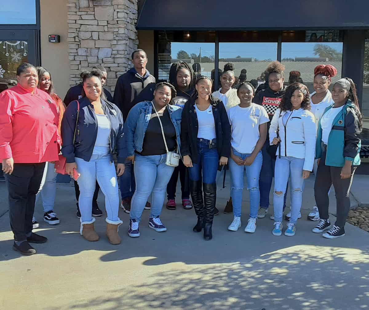 SGTC Culinary Arts adjunct instructor Corcynthia Monts (left) and a group of dual enrollment students from ASHS recently enjoyed a field experience at Ruby Tuesday in Americus.
