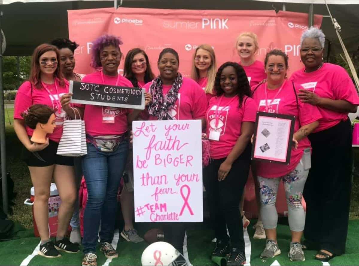 Students and instructors from SGTC’s cosmetology program took part in the recent Sumter Pink Walk to raise funds and awareness in the fight against breast cancer.