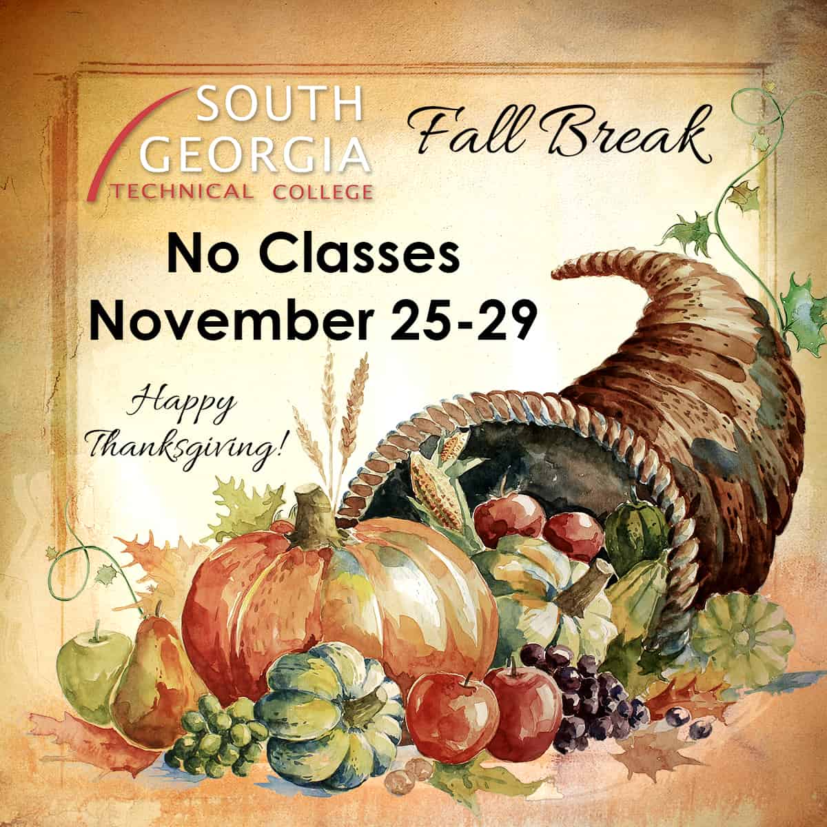 SGTC Fall Break November 25-29