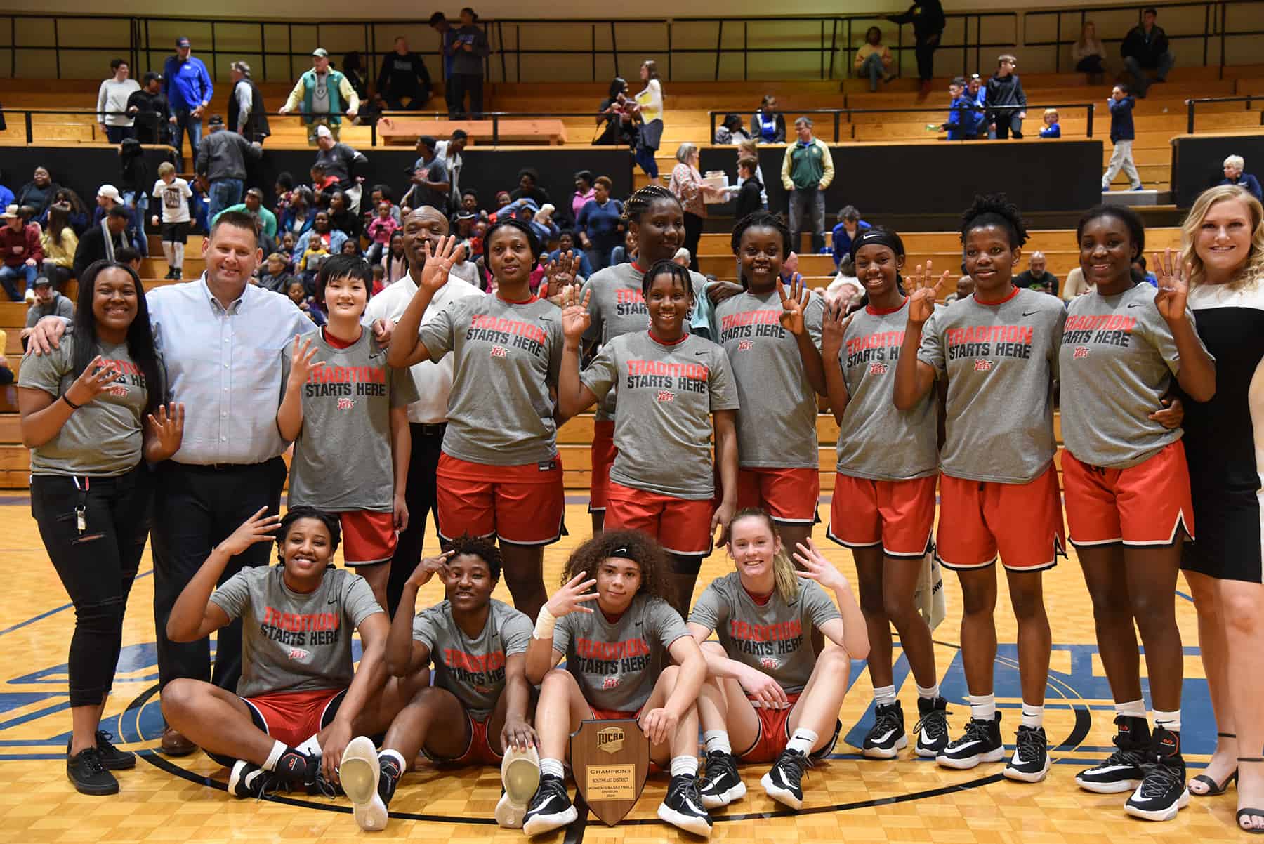 The 2019 – 2020 South Georgia Technical College Lady Jets captured the NJCAA District J Championship title in Spartanburg, SC, in an impressive win over Spartanburg Methodist for their fourth consecutive trip to the NJCAA National Tournament in Lubbock, TX. The tournament has now been cancelled rather than postponed.