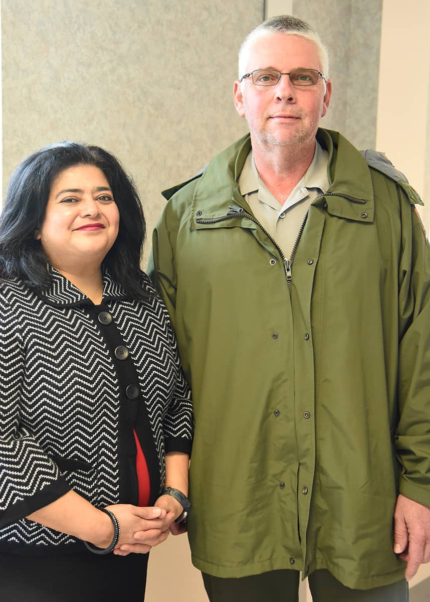 SGTC WIOA Coordinator Sandhya Muljibhai is shown above with graduate Robert Dunford, who is employed with the Andersonville National Historic Park site.