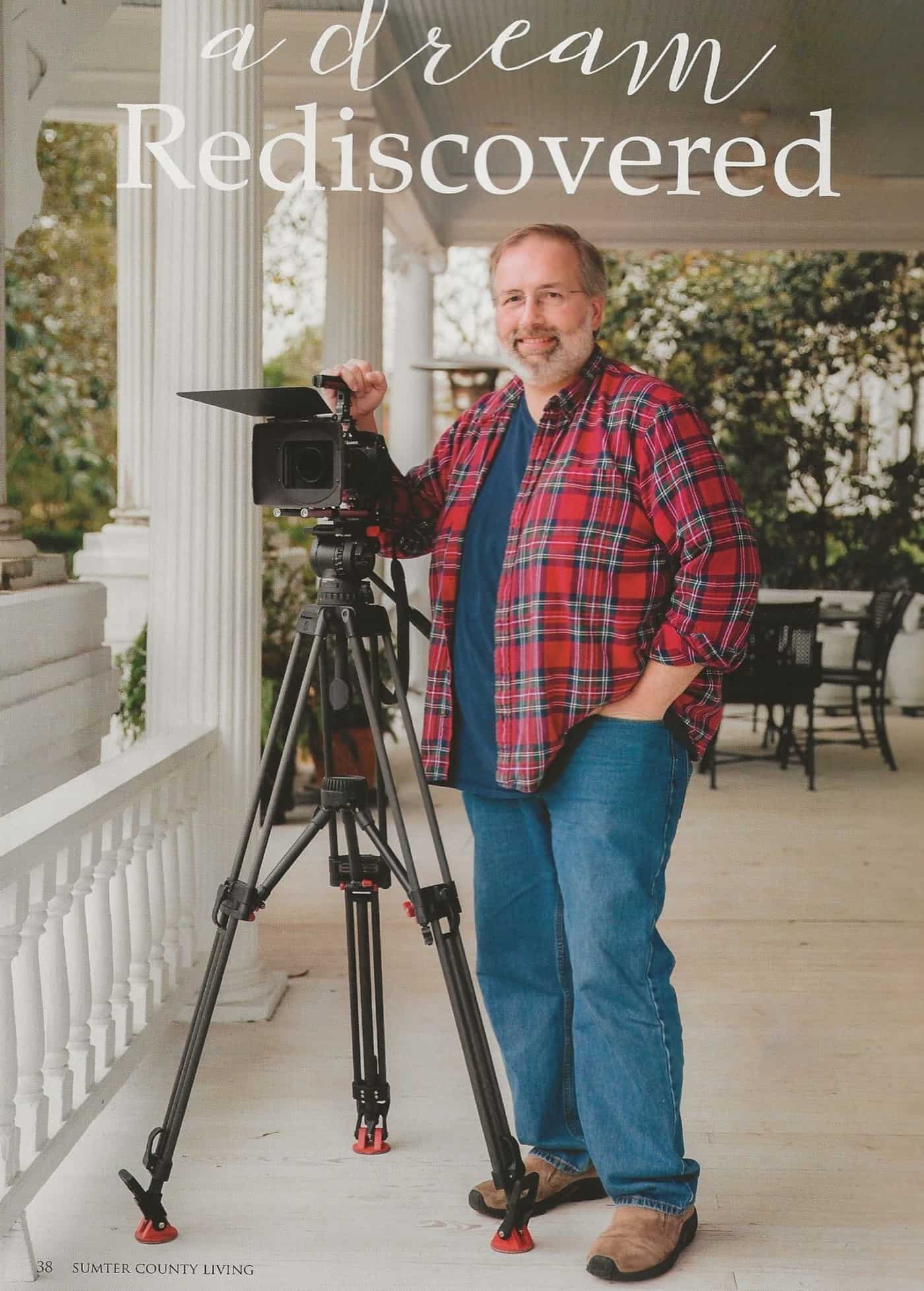 Cover photo from the Sumter County Living magazine feature article about Patrick Peacock written by Rachel Price and photographed from David Parks Photography.