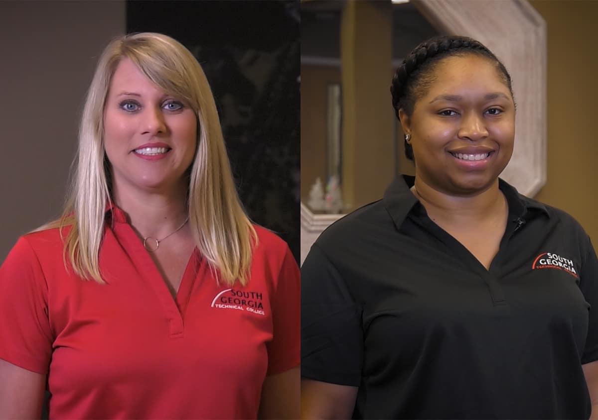 Shown above are SGTC Admissions Director Whitney Crisp and Admissions Assistant Jasmine Mercer who show individuals how to apply online at SGTC through a video link at: https://southgatech.edu/admissions/how-to-apply/.