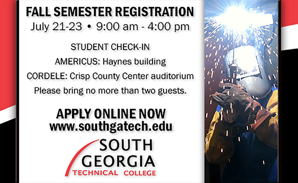 SGTC hosting Fall Semester Registration Days July 21st, 22nd, and 23rd.