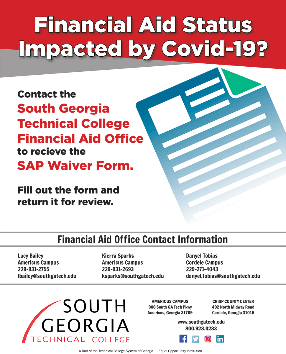 SGTC offers students opportunity to apply for a SAP Financial Aid waiver form.