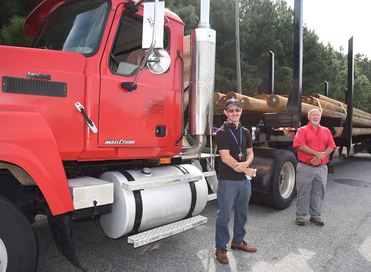 South Georgia Technical College Commercial Truck Driving Instructor Ken Hair (right) is shown above with Pablo A. Zarraga of Hazlehurst, GA, who enrolled in the program recently.