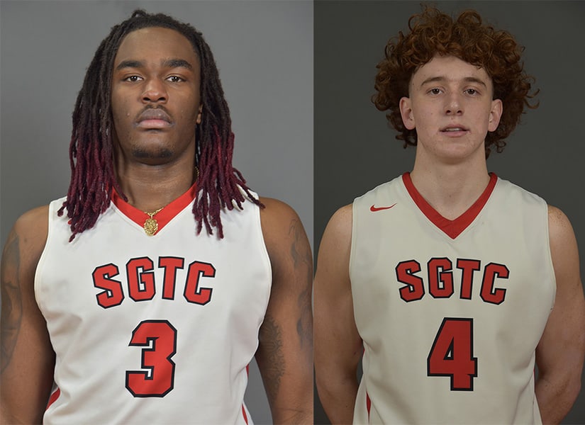 Shown above are Jalen Reynolds (3) and Will Johnston (4) who were both included in the NJCAA Division I men’s basketball individual rankings this week.