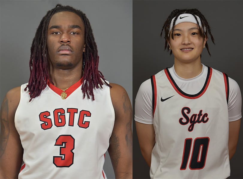 South Georgia Technical College’s Jalen Reynolds (3) and Moe Shida (10) were both selected GCAA Players of the Week in Division 1 basketball.