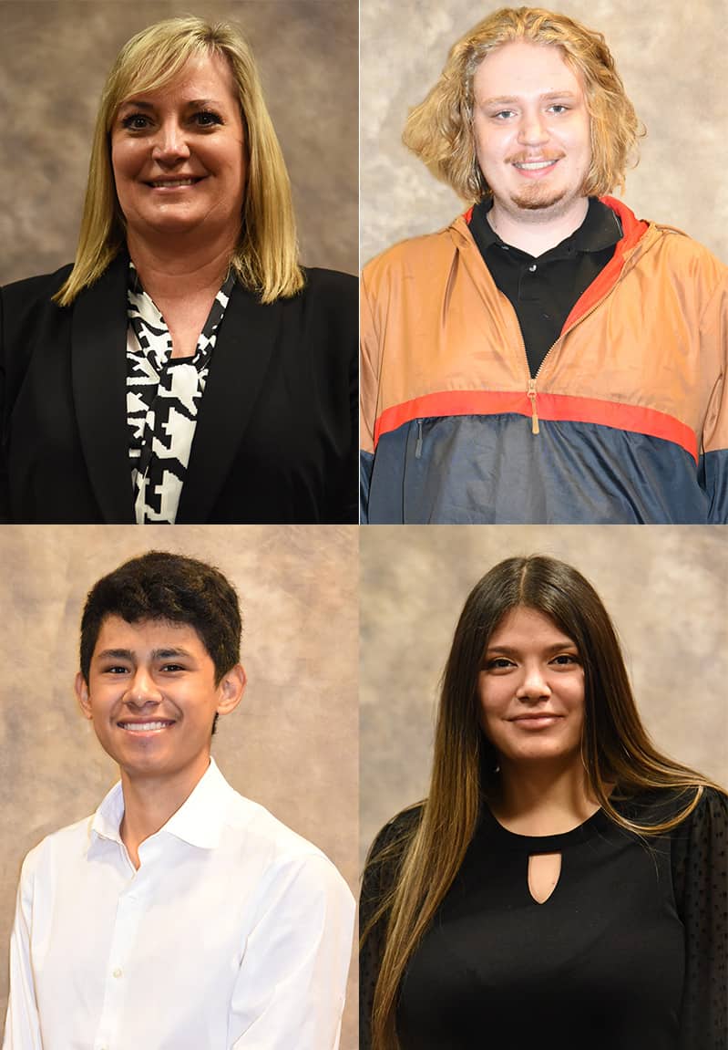 Shown above are SGTC’s four GOAL semi-finalists, Dawn Ammons of Ellaville and Michael Logan Drivers of Americus are shown in the top photos (l to r) and Jesse Salazar of Americus and Elizabeth Guerrero of Ellaville shown in the bottom photos (l to r).