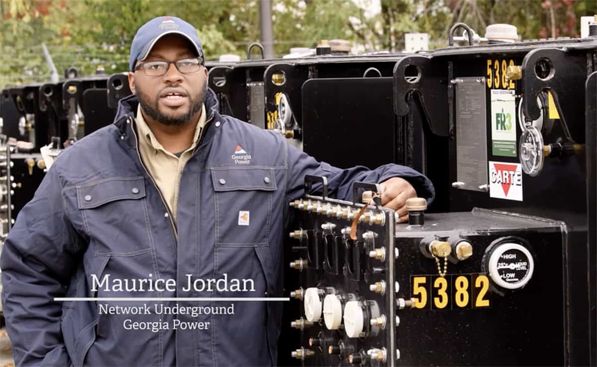 Shown above is South Georgia Technical College Electrical Lineworker graduate Maurice Jordan, who is now working with Georgia Power Network Underground.