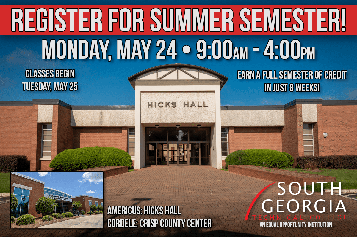 Shown above is information about summer semester registration.