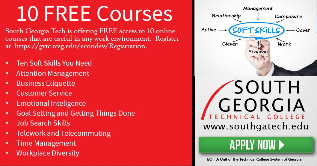 SGTC is offering free online courses for soft skills training.