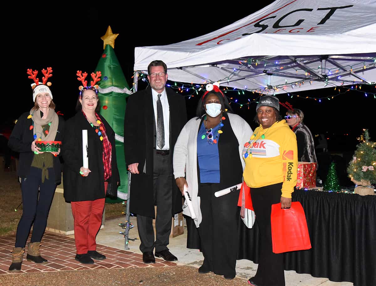 SGTC President Dr. John Watford is shown above with members of the South Georgia Technical College Admissions Tent where everyone received lighted gifts for visiting the “Light Up Your Future” event.
