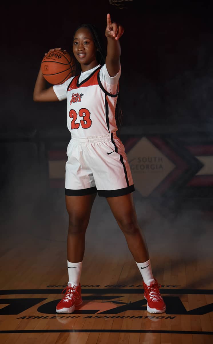 Fanta Gassama, 23, led the Lady Jets in scoring and rebounding with a double-double night against Central Georgia Tech. She had 20 points and 10 rebounds against the Lady Titans.